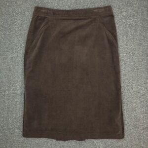 y2k chelsea and theodore brown corduroy knee length skirt pleated womens size 6